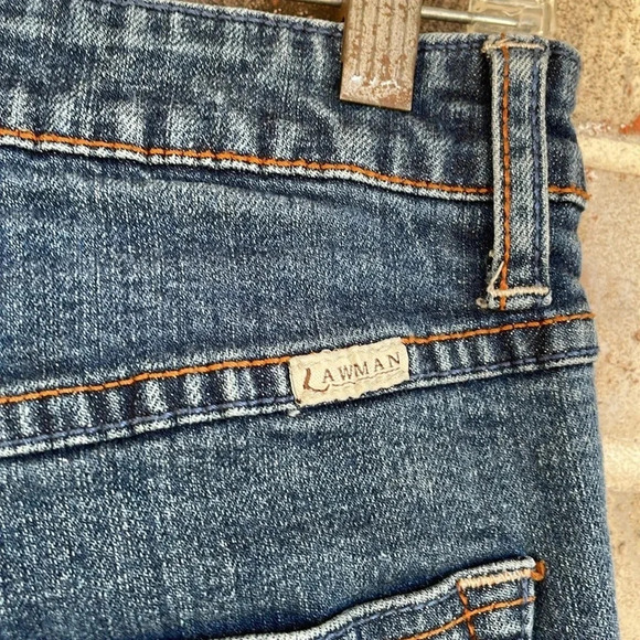 Lawman Blue Fleur-di-lis Embroidered Pockets Cowgirl Denim Vintage Jeans - Picture 8 of 10